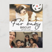 Neuer Hunde-Fur-Baby-Ankündigung Postkarte (Vorderseite)