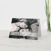 Neuer Jahrestag | Liebe Foto glücklicher Name Hoch Karte (Vorderseite)