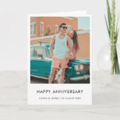 Neuer Jahrestag | Stilvolles Minimalistisches Foto Karte (Vorderseite)