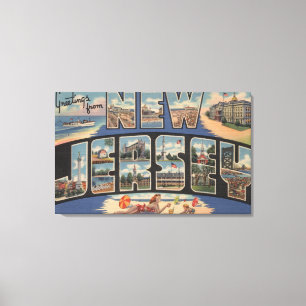 Neuer JerseyLarge Buchstabe ScenesNew Jersey Leinwanddruck