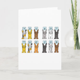 Neuer Job Gratulation Cartoon Cats Karte