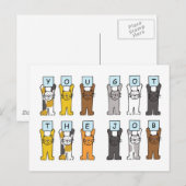 Neuer Job Gratulation Cartoon Cats Postkarte (Vorne/Hinten)