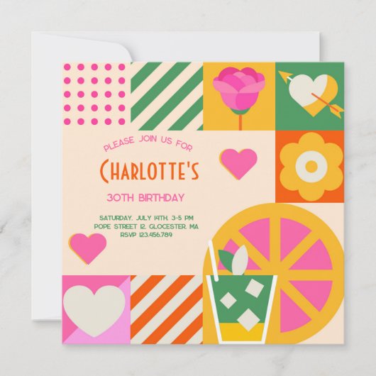 Neuer kubanischer Erwachsener zum Geburtstag Einladung (Vorderseite)