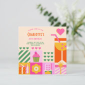 Neuer kubischer Neuling zum Geburtstag Einladung (Stehend Vorderseite)