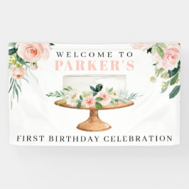 Neuer Kuchen zum ersten Geburtstag Vinyl Begrüßung Banner