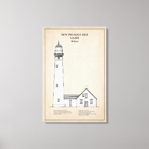 Neuer Leuchtturm Presque Isle - Michigan - SBD Leinwanddruck