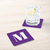 Neuer lila, kundenspezifischer Anfangsbuchstabe in Rechteckiger Pappuntersetzer (Vor Ort)