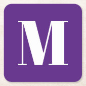 Neuer lila, kundenspezifischer Anfangsbuchstabe in Rechteckiger Pappuntersetzer (Vorderseite)