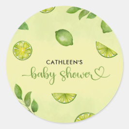 Neuer Limoner Citrus Gender Neutral Baby Shower Runder Aufkleber