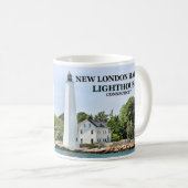 Neuer London-Hafen-Leuchtturm, Connecticut-Tasse Kaffeetasse (VorderseiteRechts)