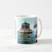 Neuer London-Leisten-Leuchtturm, Connecticut-Tasse Kaffeetasse (VorderseiteRechts)