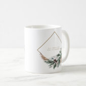 Neuer Minimalistischer Eukalyptus-Weihnachtskranz Kaffeetasse (VorderseiteRechts)