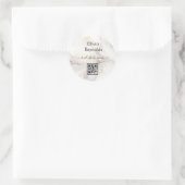 Neuer Minimalistischer Marmortexturneutraler QR-Co Runder Aufkleber (Tasche)