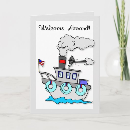 Neuer Mitarbeiter willkommen auf dem Schiff Karte (Vorderseite)
