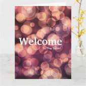 Neuer Mitarbeiter Willkommen Bokeh Karte (Gelbe Blume)