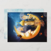 Neuer Mond Postkarte (Vorne/Hinten)