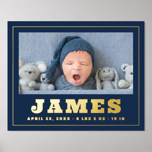 Neuer Name des Neugeborenen Datum Länge Foto Foliendrucke (Vorderseite)