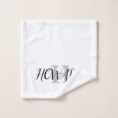 Neuer Name des Schwarz-weißen Monogramms Bath T Badhandtuch Set (Waschlappen)