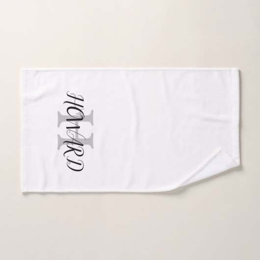 Neuer Name des Schwarz-weißen Monogramms Bath T Badhandtuch Set (Handtuch)