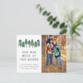 Neuer Neck der Woods Foto Moving Ankündigung Postkarte (Stehend Vorderseite)