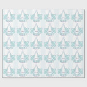 Neuer Neffe für den Babyempfang Blaue Verpackung Geschenkpapier (Flach)