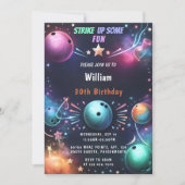 Neuer Neon Boy Kids Team Event Bowling 30. Geburts Einladung (Vorderseite)