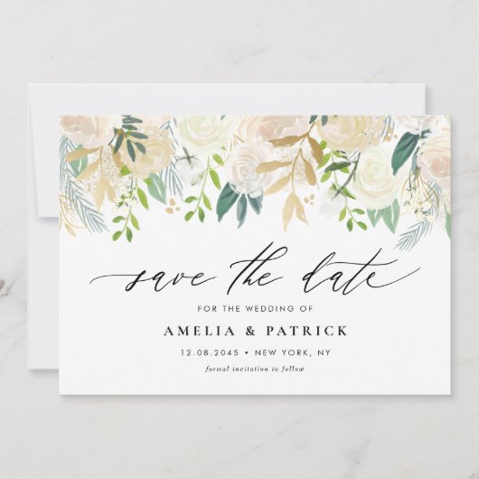 Neuer neutraler QR-Code für botanische Gärten Save The Date (Vorderseite)