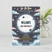 Neuer Niedlicher Nachthimmel am 2. Geburtstag Einladung (Stehend Vorderseite)