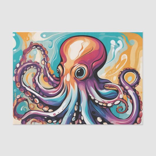 Neuer Oktopus Abstrakt Seidenpapier (Vorderseite)