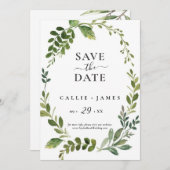 Neuer Olivenzweig Save the Date Einladung (Vorne/Hinten)