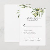 Neuer Olivenzweig Save the Date RSVP Karte (Vorne/Hinten)