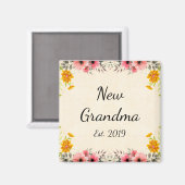 Neuer Oma Est. 2019 Neue Großmutter Magnet (Vorderseite/Rückseite)