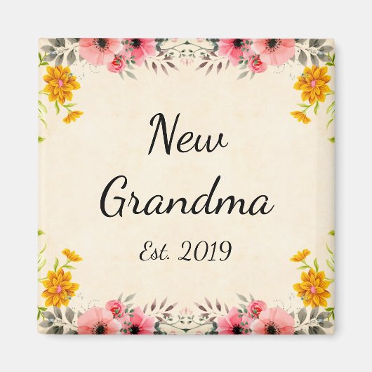 Neuer Oma Est. 2019 Neue Großmutter Magnet (Vorne)