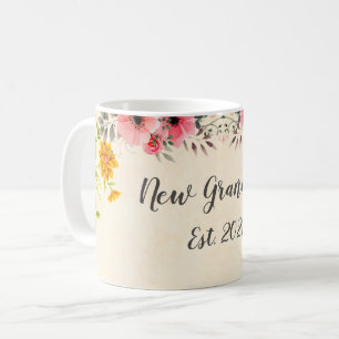 Neuer Oma Est. 2021 Dekorative Flora Kaffeetasse
