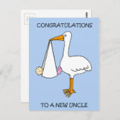 Neuer Onkel Herzlichen Glückwunsch an ein Baby Gir Postkarte (Vorne/Hinten)