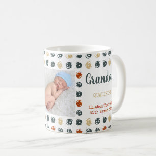 Neuer Opa - 2 Fotos und individuelle Baby-Geburtss Kaffeetasse