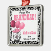 Neuer Opa eines Cowgirl in Pink Silbernes Ornament (Links)