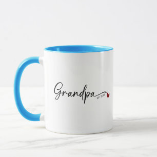 Neuer Opa Etabliertes Jahr Schrift Blau Tasse