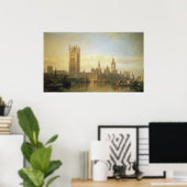 Neuer Palast Westminster von der Themse Poster (Heimbüro)