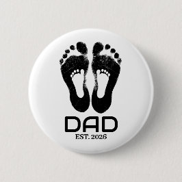 Neuer Papa Baby Fußabdrücke Gründungsdatum Button