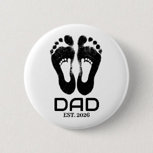 Neuer Papa Baby Fußabdrücke Gründungsdatum  Button