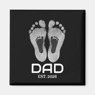 Neuer Papa Baby Fußabdrücke Gründungsdatum Magnet