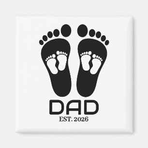 Neuer Papa Baby Fußabdrücke Gründungsdatum Magnet