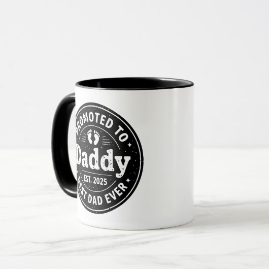 Neuer Papa befördert zu Papa Vater Geschenk einfac Tasse (Vorderseite Links)