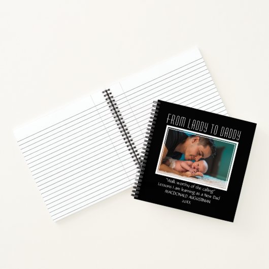 Neuer Papa, der von LADDY zu DADDDY, Custom BLACK Notizblock (Innenseite)