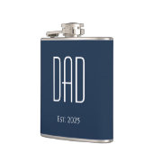 Neuer Papa Navy Minimalistisch Flachmann (Links)