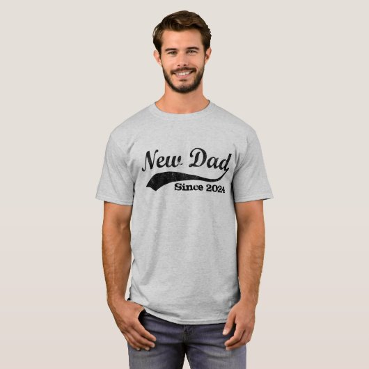 Neuer Papa Personalisierter Jahr T - Shirt (Vorne ganz)