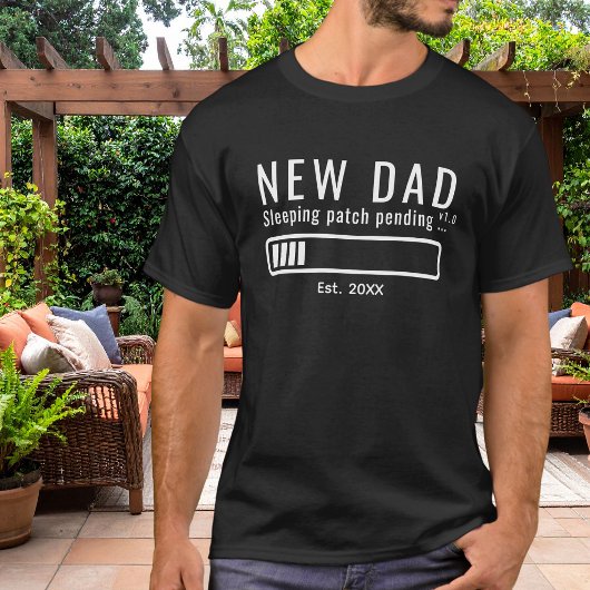 Neuer Papa Sleeping Patch Fett-Typografie T-Shirt