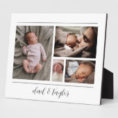 Neuer Papa und Baby erster Vatertag Fotoplatte (Seite)