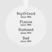 Neuer Papa / Vater zu Schwangerschaft Ankündigung Ornament (Rückseite)